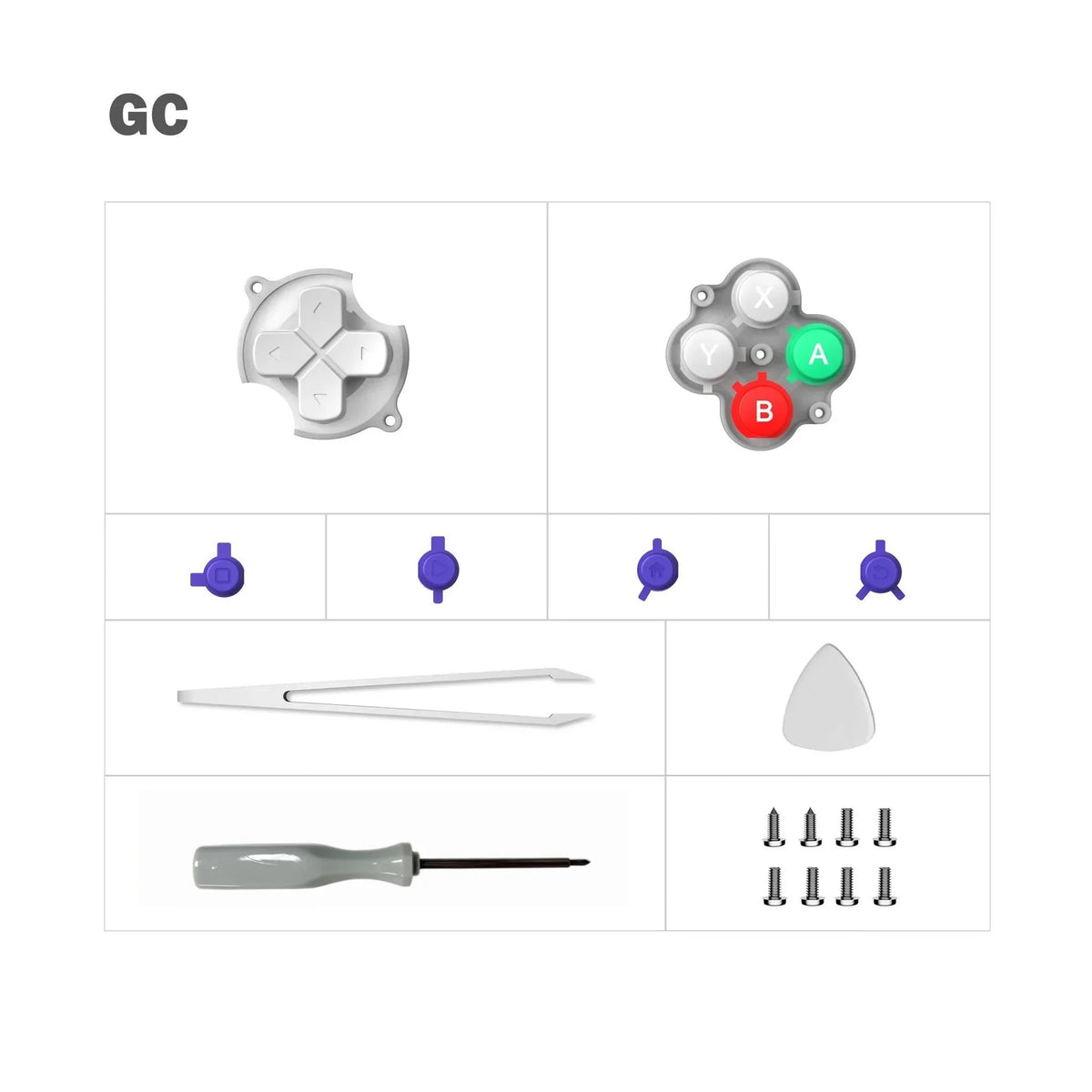 Retroid Pocket Nova Button Replacement Kit, Crystal D-pad & ABXY