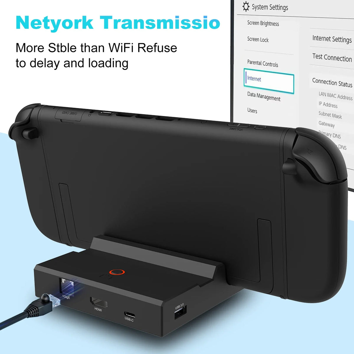 RCW308 Nintendo Switch 2 TV Dock Station, 4K HD, 2 USB 3.0