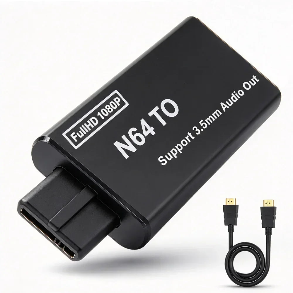 Retro Game Console 1080P HD Video Converter Adapter For N64 SNES SFC NGC S-Video Composite Input 4:3 16:9 Aspect Ratio Switching