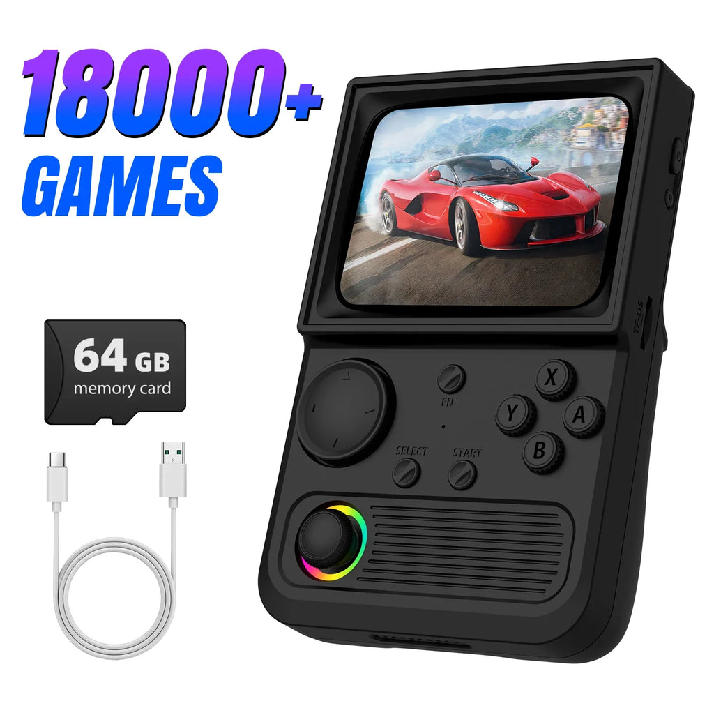 R36T Retro Handheld Console, 3.5 Inch IPS, 18000+ Classic Games