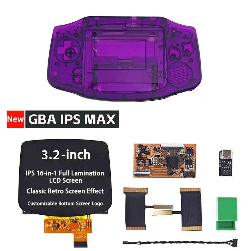 GBA V4 IPS MAX 3.2-Inch Laminated LCD Kit with Dedicated Shell