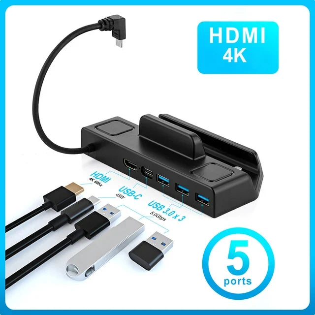 RGeek Steam Deck Dock with 4K HDMI, RJ45 Ethernet & PD Charging
