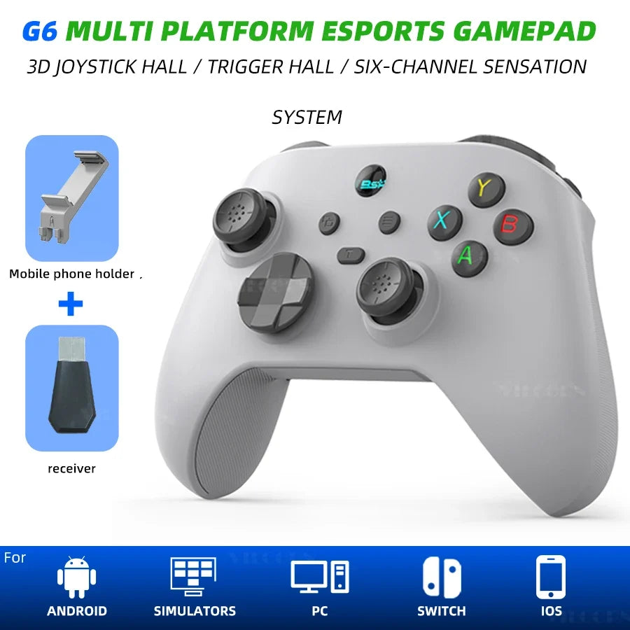 VILCORN G6 Wireless Hall Controller for Phone, PC and Switch
