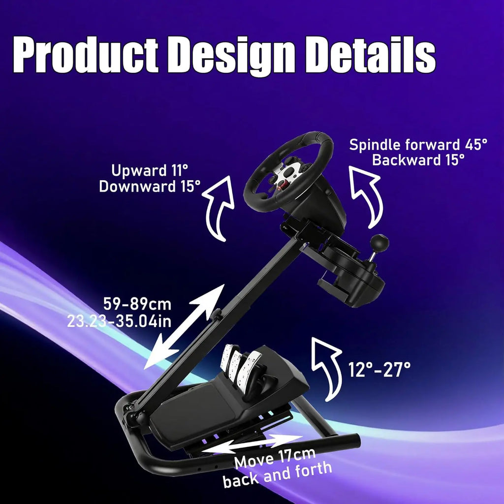 Adjustable Sim Racing Steering Wheel Stand, 23–35 Inch Height