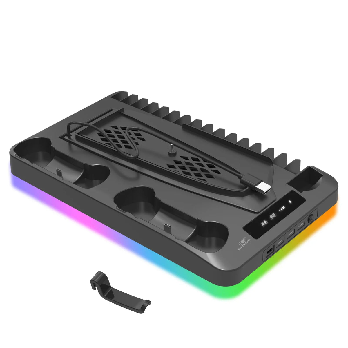 GAMINJA P58 RGB Cooling Stand for PS5 Slim with Charging Dock