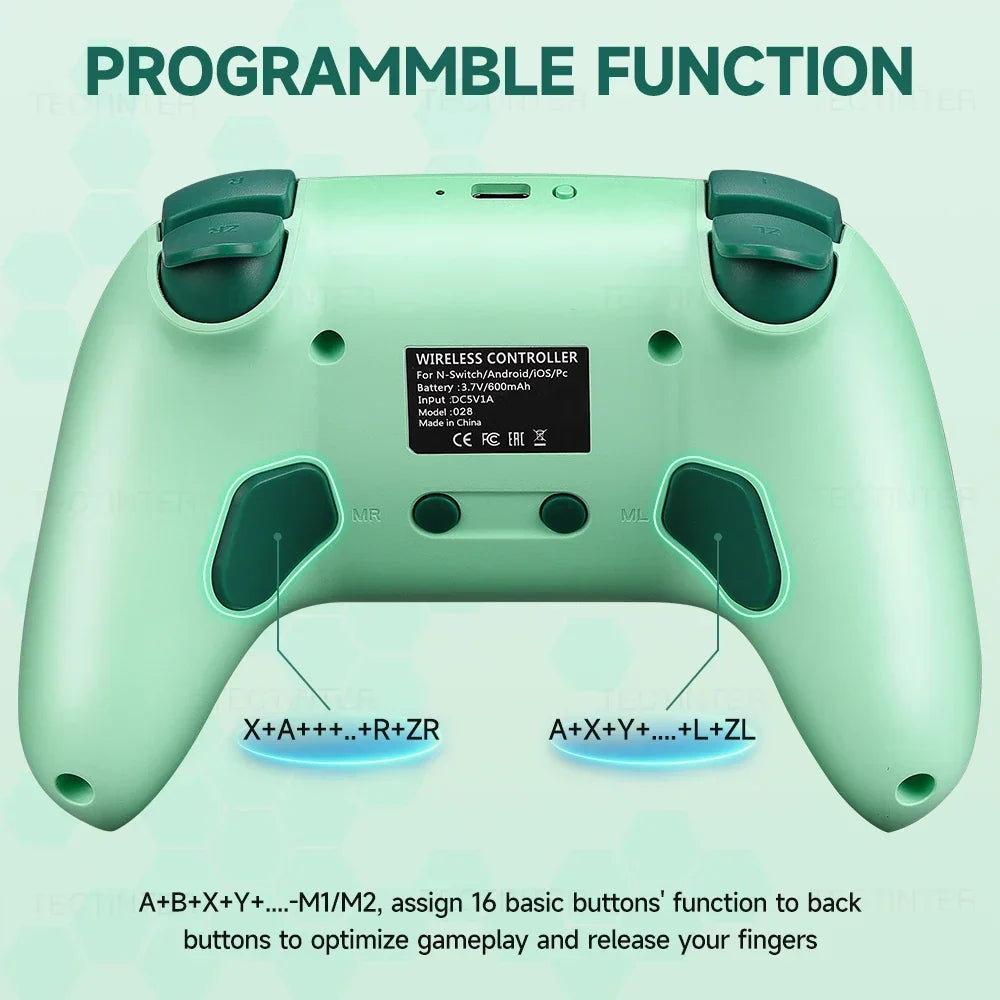 RGB Hall Effect Wireless Controller for Nintendo Switch with Turbo