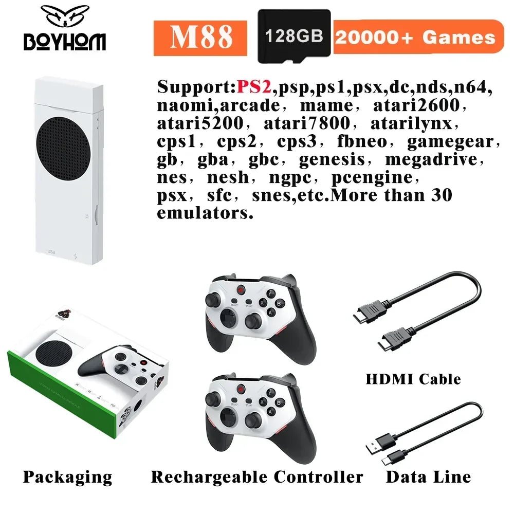 BOYHOM M88 Handheld Game Console support 4K 3D TV Games Wireless Controller Gamepad ARM Mali-G52 For Sony PS2/Psp/Ps1/Dc/Nds/Psx