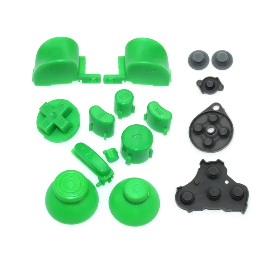 YuXi For GameCube ABXY L R Z D-Pad Button Kit Thumbstick Cap & Conductive Rubber Replacement for NGC Controller