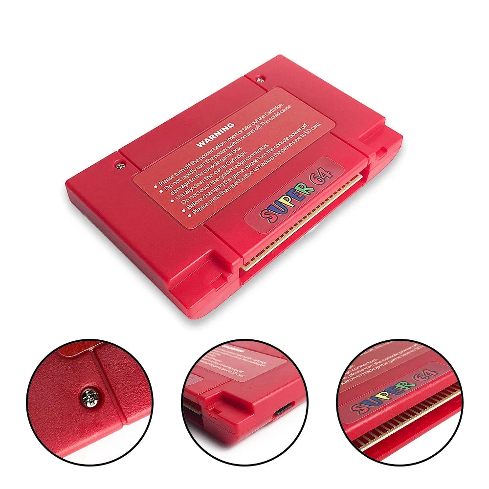 Super 64 340 in 1 Game Cartridge for N64, Region Free, 16GB Card