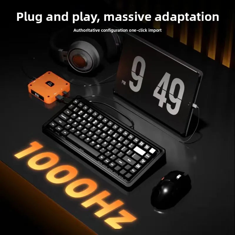 Aimzenix AX360M QiBing iOS Keyboard and Mouse Converter, 1000+Hz High Speed Mobile Gaming Peripheral for PUBG Mobile Game Throne