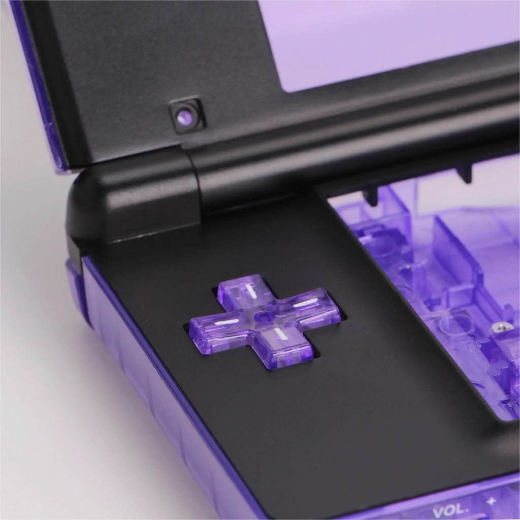Two-Tone Replacement Shell for Nintendo DS Lite, Matte + Clear Transparent Housing Case DIY Mod Kit with Buttons Screws for NDSL