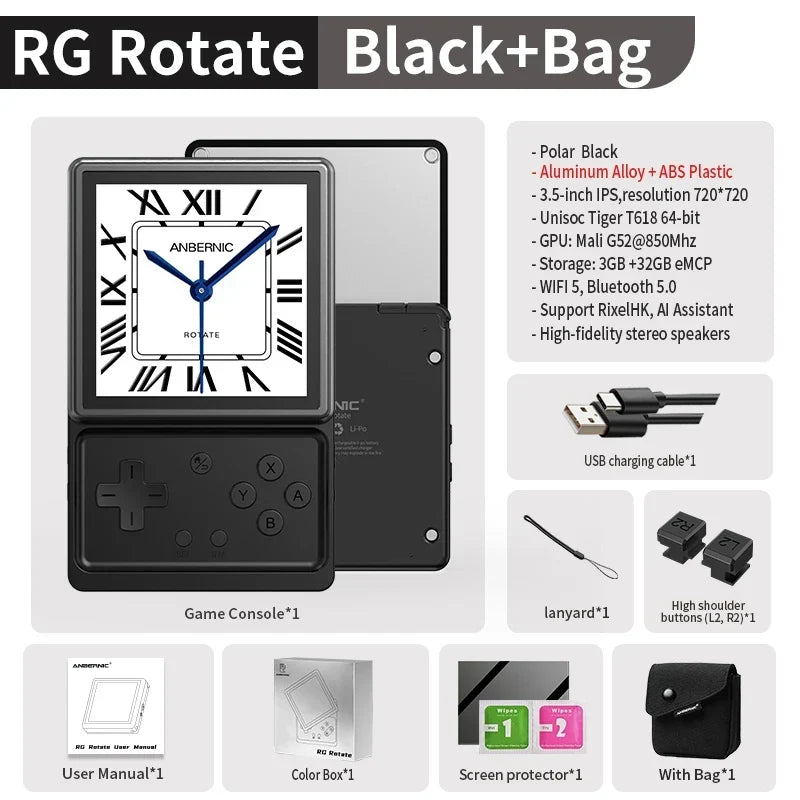 Anbernic RG Rotate Android Handheld, 3.5-inch Rotating Screen