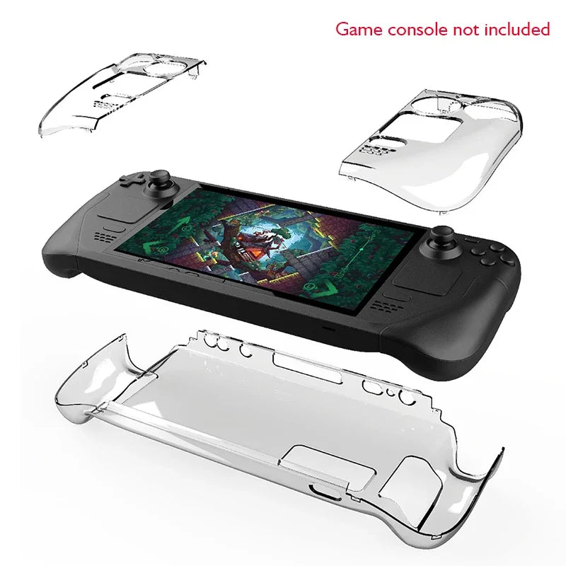 Portable Storage Bag + Crystal Shell + Tempered Glass + Dock Stand + Silicone Case for Steam Deck Accessories