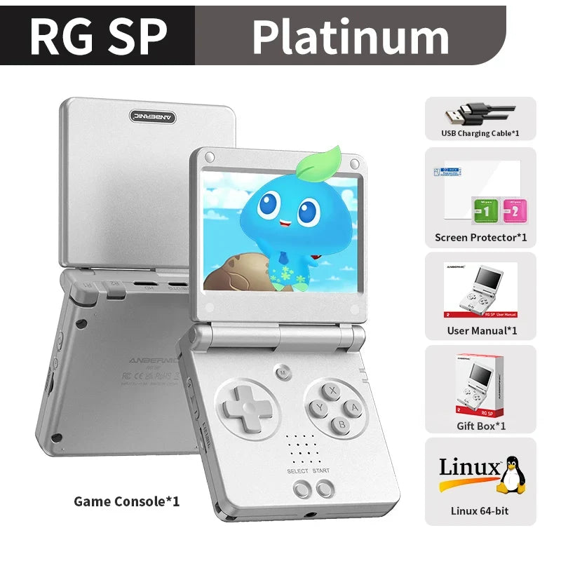 Anbernic RG SP Flip Handheld Game Console, 3.4-Inch IPS, 3300mAh