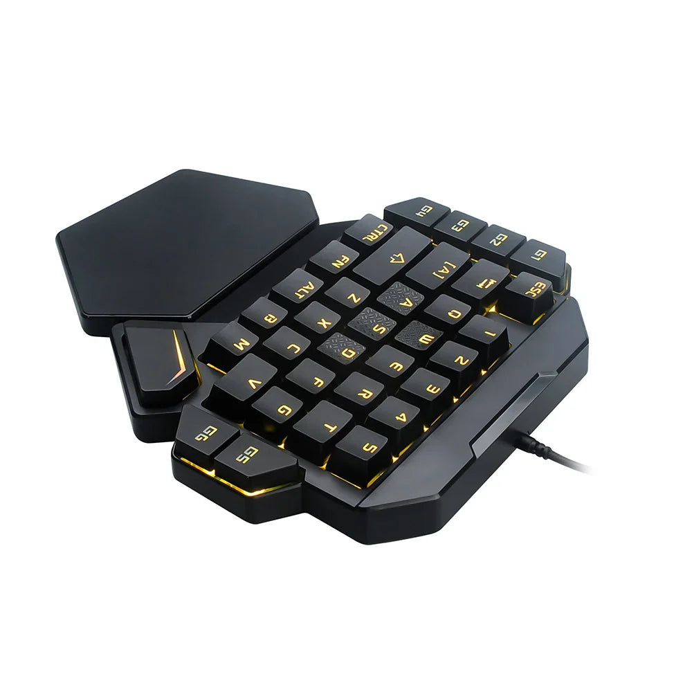 Mini One-Handed Mechanical Gaming Keyboard K50 RGB Backlit Portable Mini Gaming Keypad Game Controller for PC PS4 Xbox Gamer