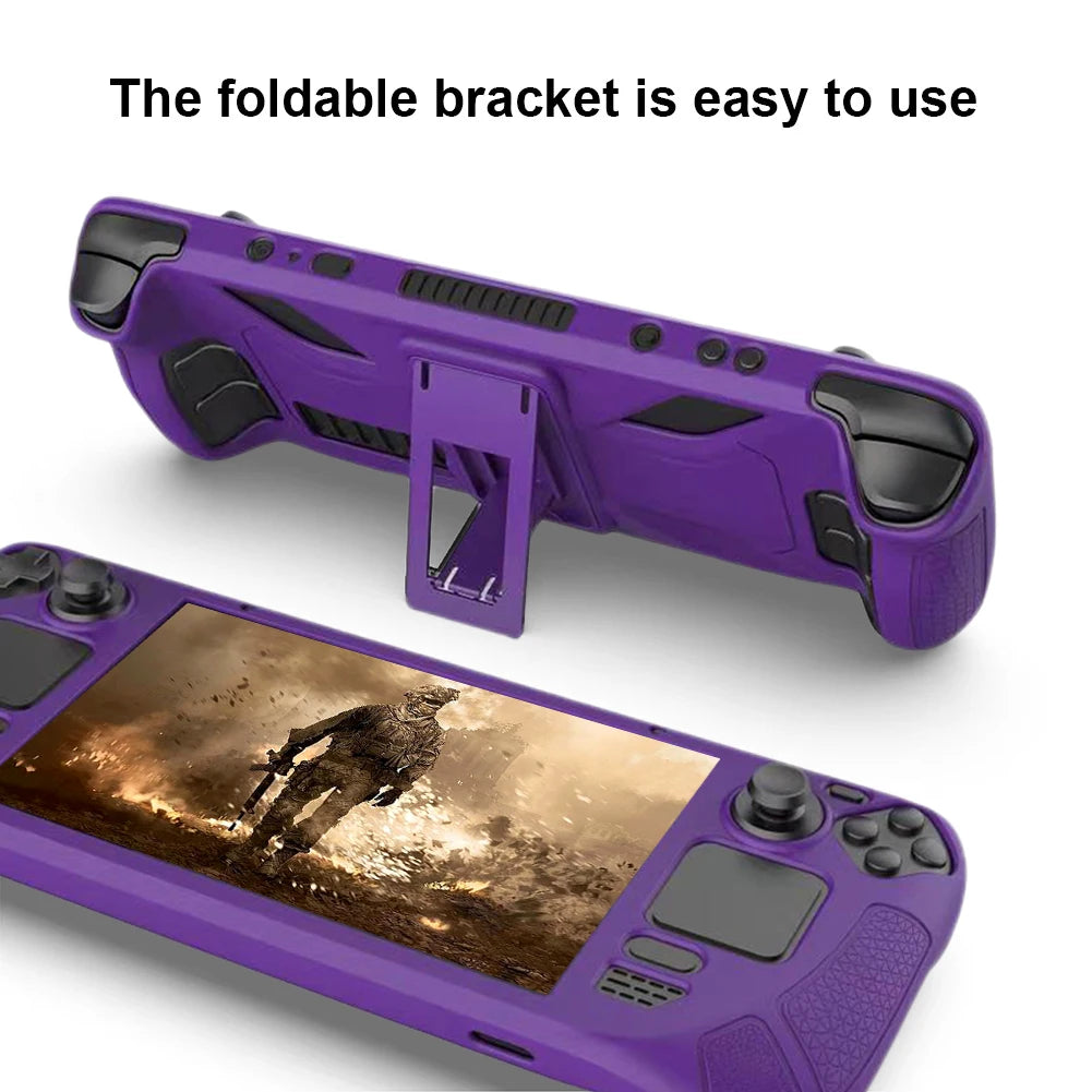 Steam Deck Silicone Full Cover Case with Stand, Anti-Slip
