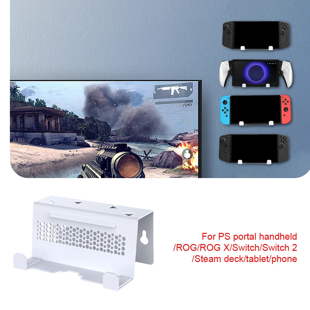 Wall Stand Holder Space Saver Console Dock Bracket Stable Wall Storage Stand for ROG Ally X/PS5 Portal/Steam Deck