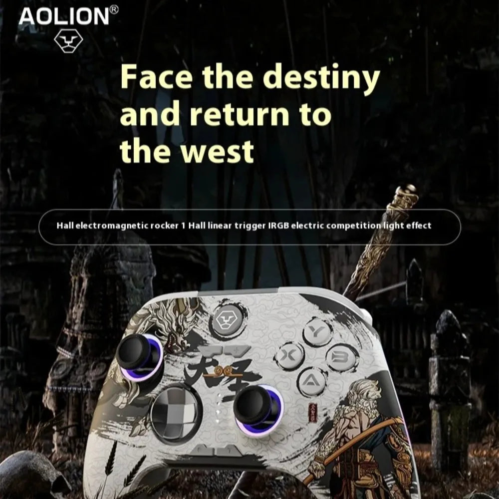 Aolion Wukong Gamepad Pc Controls For Xbox Pc Wireless Bluetooth Esports RGB Game Handle Hall Joystick Linear Trigger Gamer Gift
