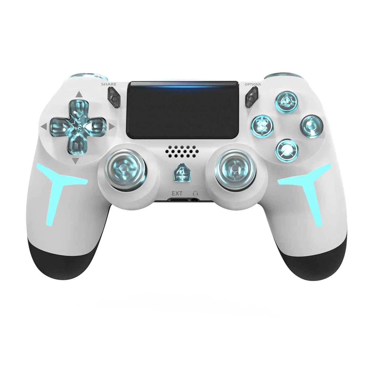GAMINJA RGB Light Wireless Game Controller For PS4 PS3 Console Computer PC LED Bluetooth Gamepad 6-axis Gyroscope Dual Vibration
