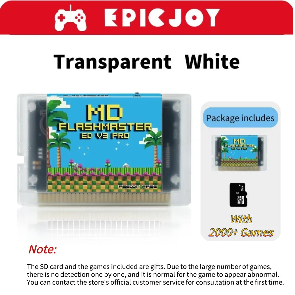 EPICJOY Mega Drive V3.0 Pro 4000 in 1 Game Card with 8GB TF