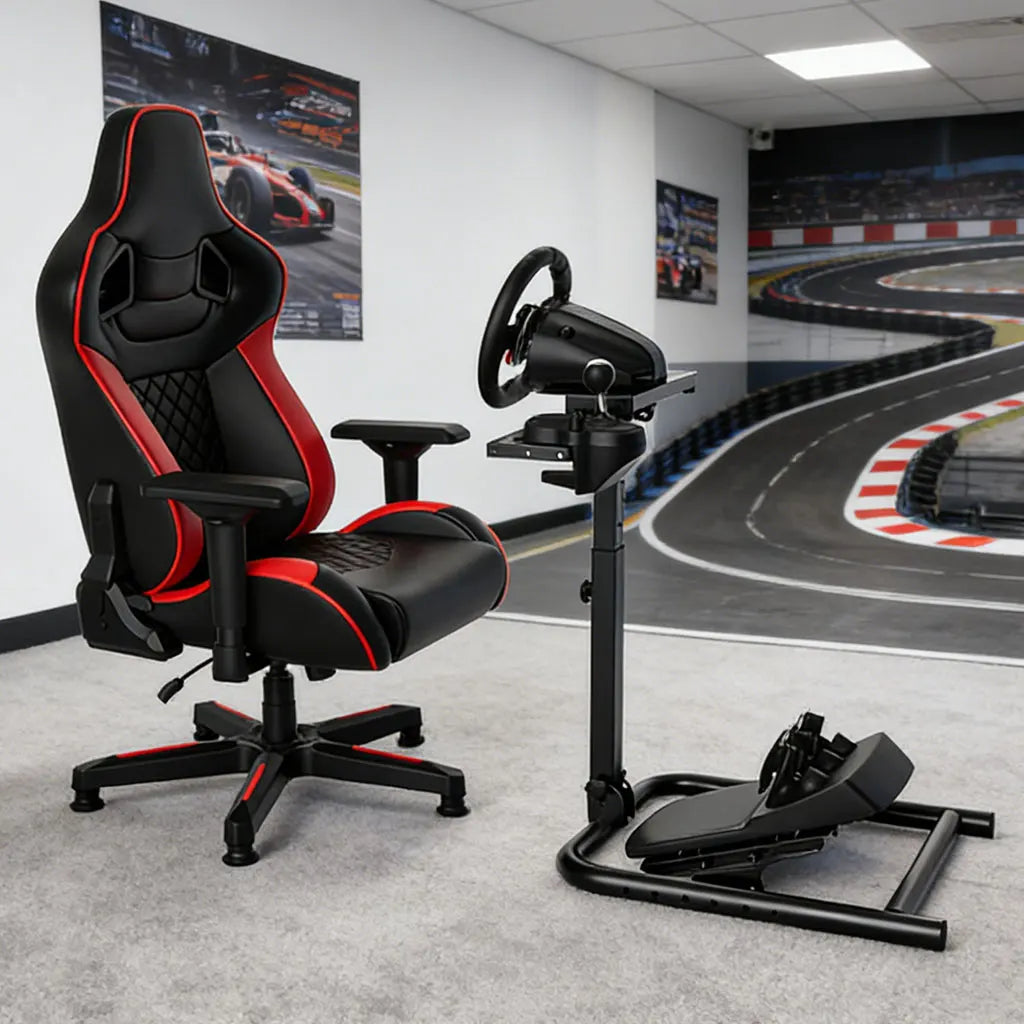 Adjustable Sim Racing Steering Wheel Stand, 23–35 Inch Height