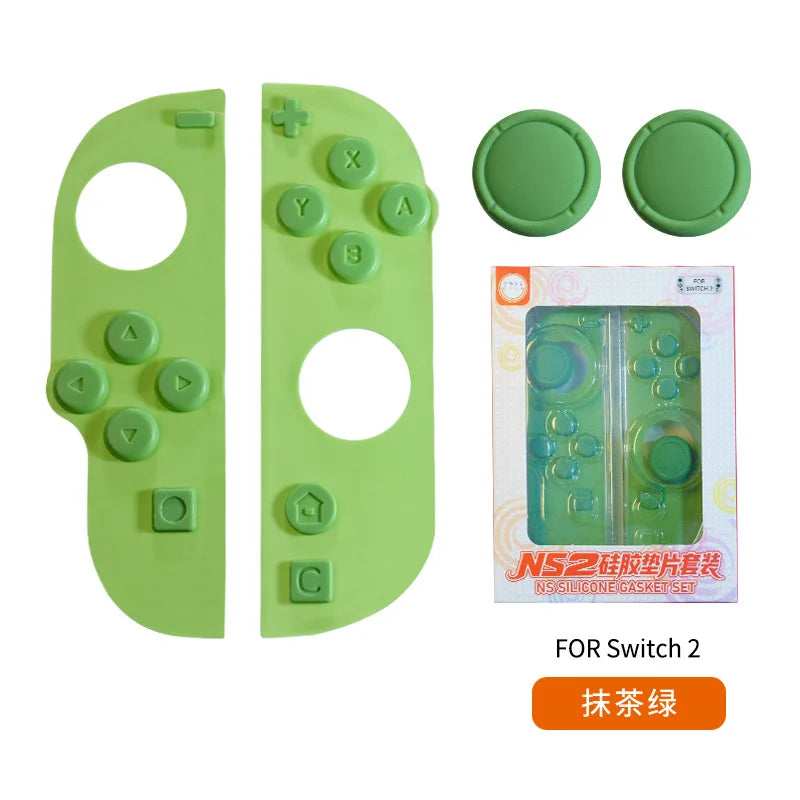 Silicone Gasket Set Compatible with Switch 2, Soft Button Pad Controller Grip Kit, Anti-Slip Joystick Cover for Controller