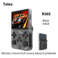 Tolex R36S 3.5Inch HD Screen Handheld Game Console RK3326 Open Source System Arkos2.0 10+Simulators Retro Video Game Console