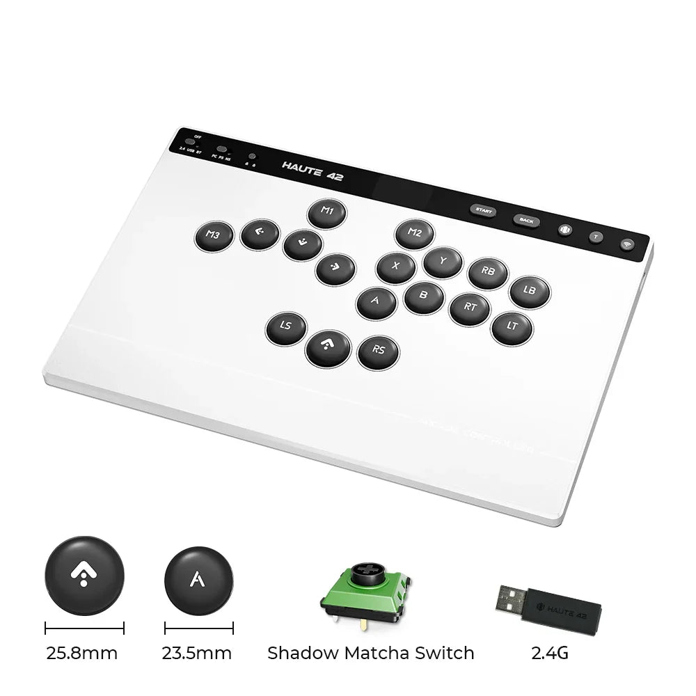 Haute42 W-P1 Tri Mode 2.4G Wireless Touch Screen Leverless Hitbox Controller For PC/PS4/PS5/Switch Stickless Arcade Controller