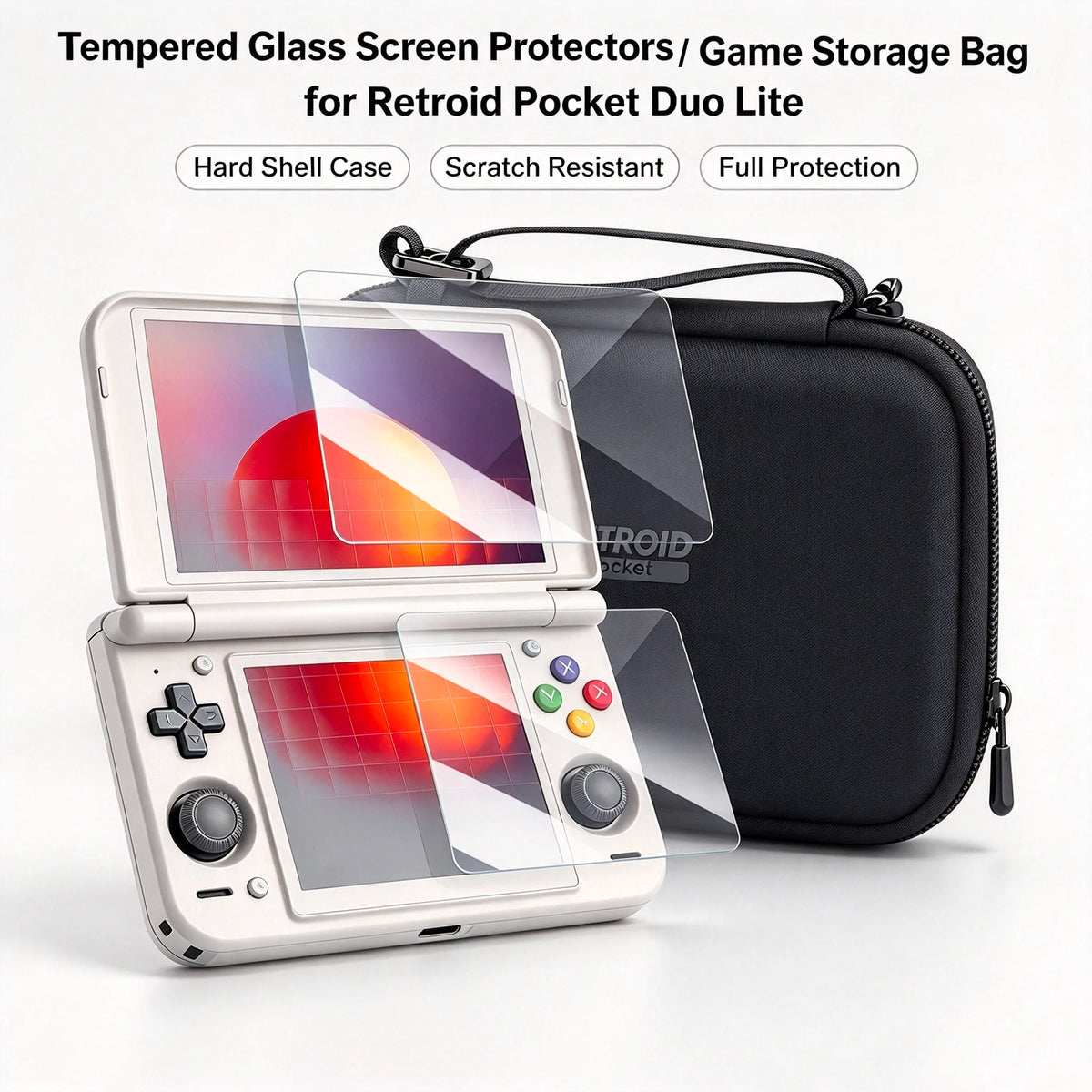 Tempered Glass Screen Protector and Storage Bag Options