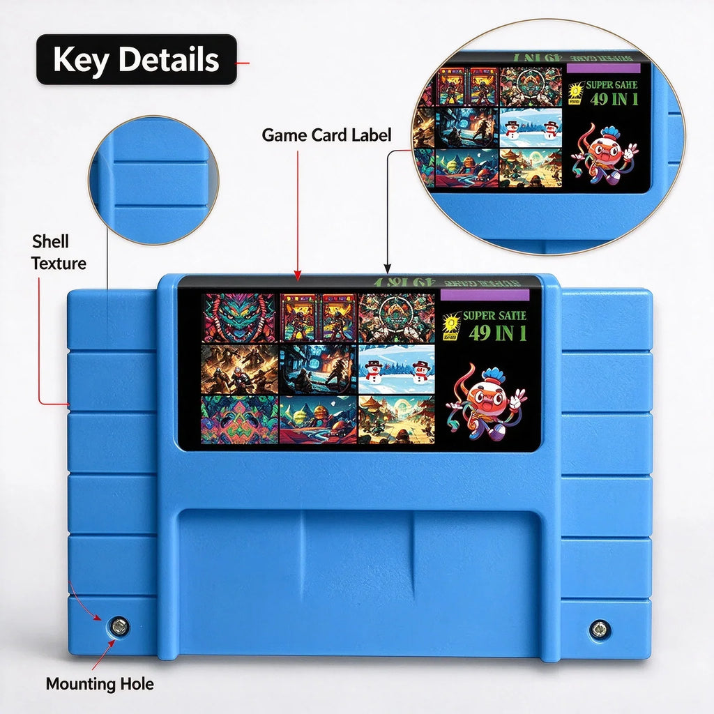 Super 49 In 1 Game Cartridge Multi Game Card NTSC For SNES 16 Bit Video Game Console