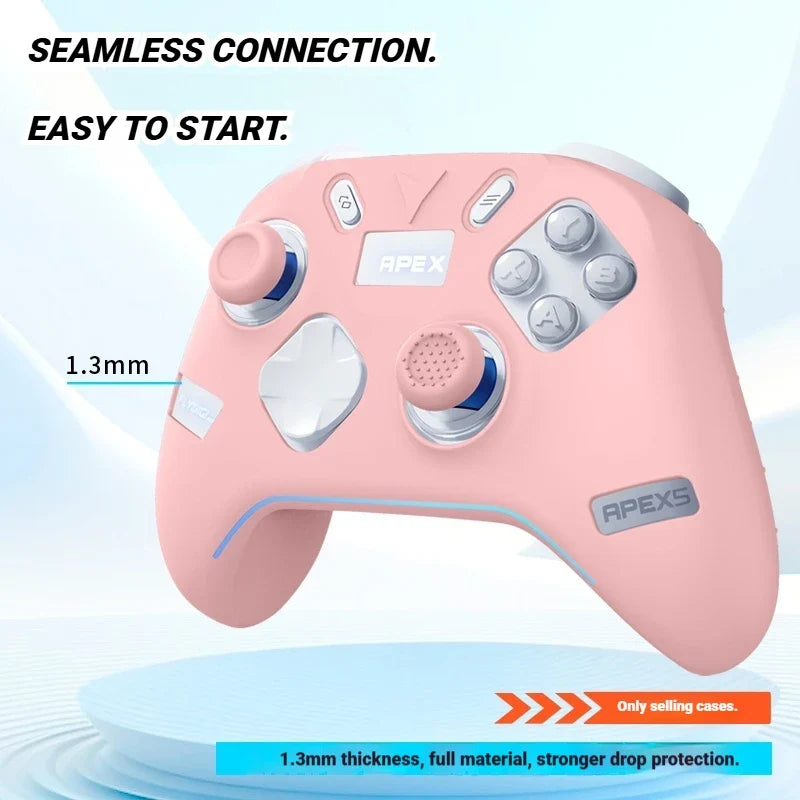 For Flydigi Apex 5 Game Controller Protective Silicone Case With 4Pcs Joystick Caps Soft Case APEX 5 Game Controller Accessories