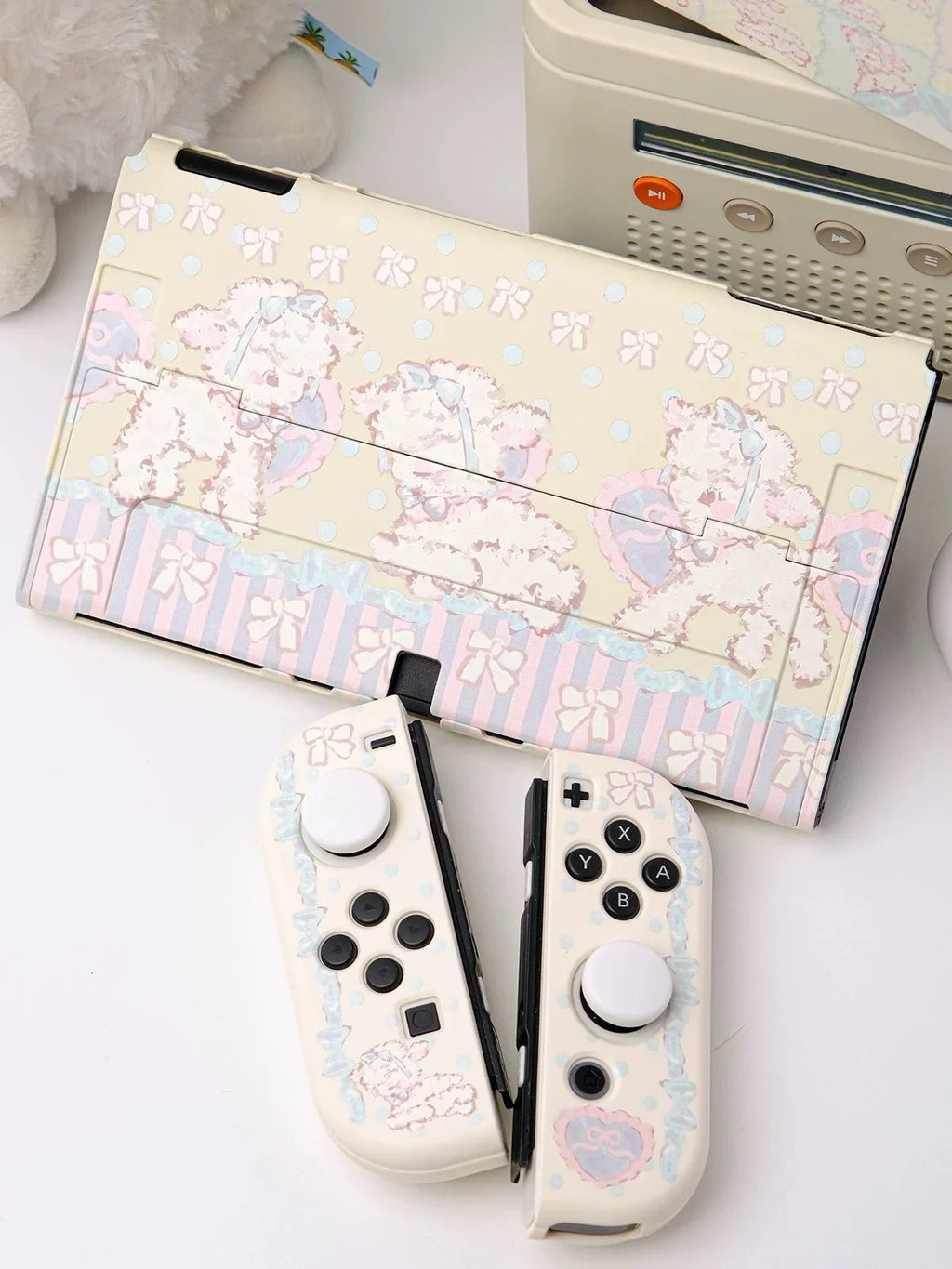 Original Design Suitable for Switch OLED Protective Case, Cute Little Lamb Lolita, Split Soft Case for Game Console.