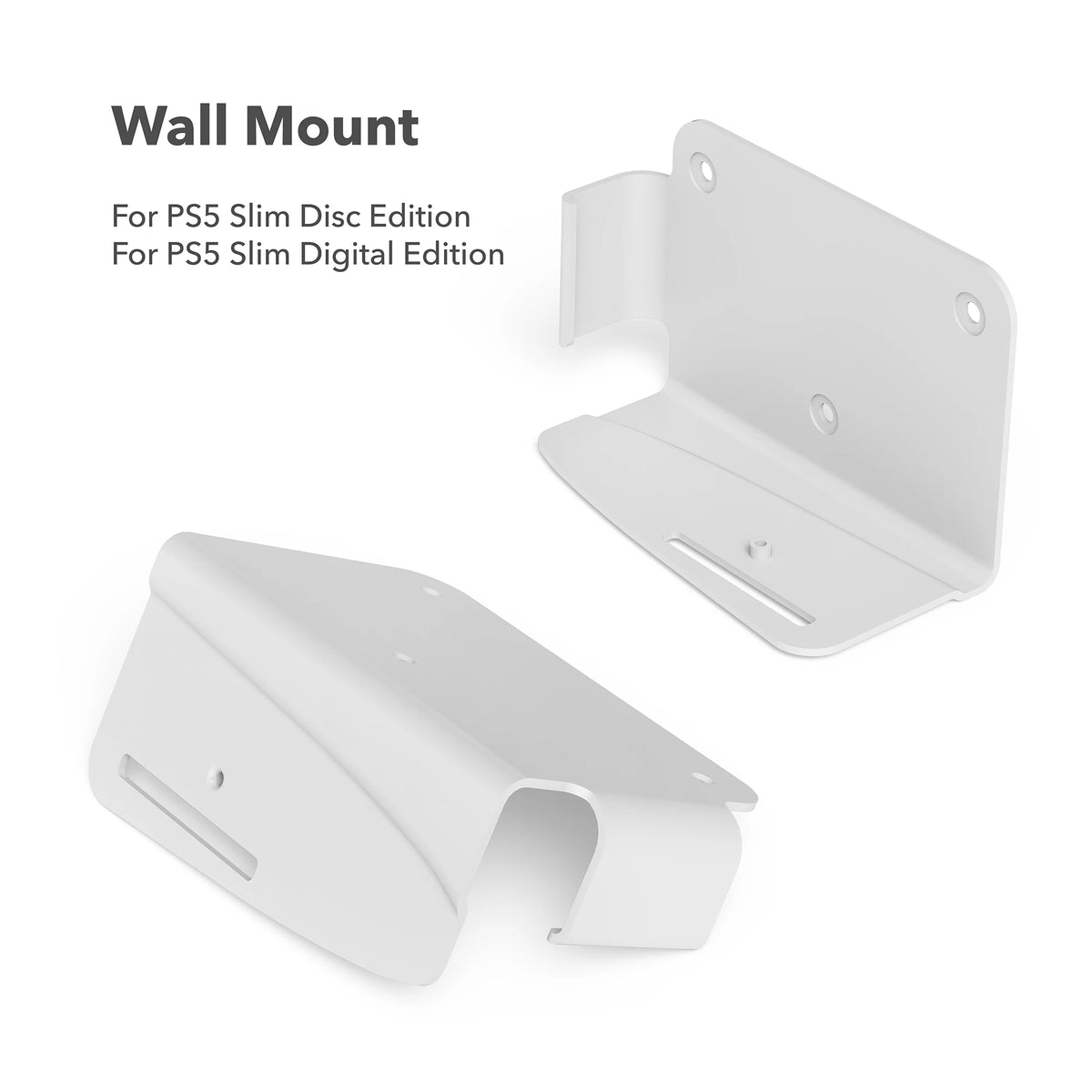 Aluminum Wall Mount for PlayStation 5 Slim Digital Edition and Disc Edition Wall Mount Bracket for PS5-Slim