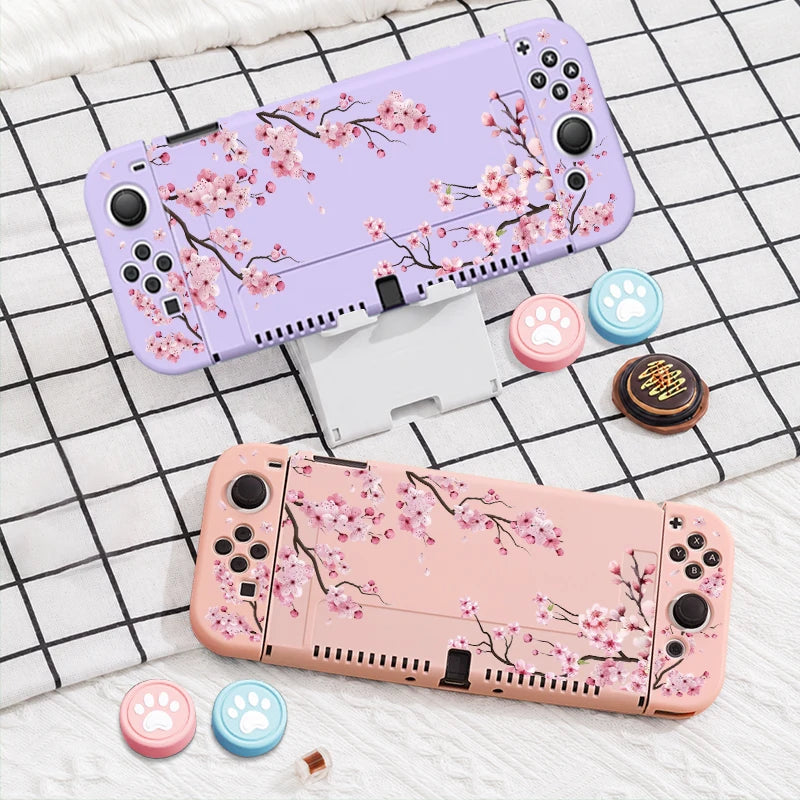 Soft TPU Case for Nintendo Switch OLED & Switch, 4 Thumb Grips