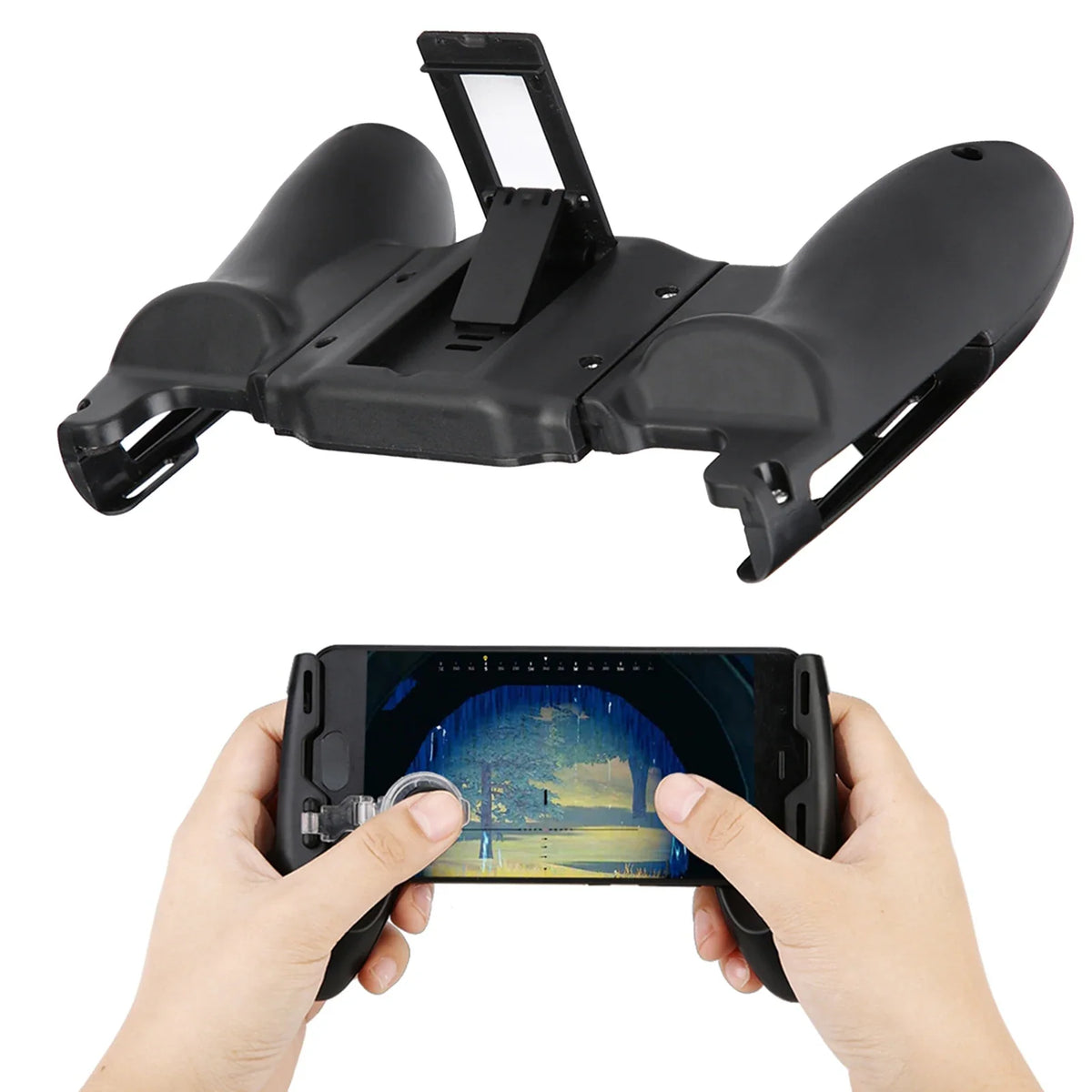 Qiilu 3-in-1 Telescopic Mobile Phone Gaming Controller Stand