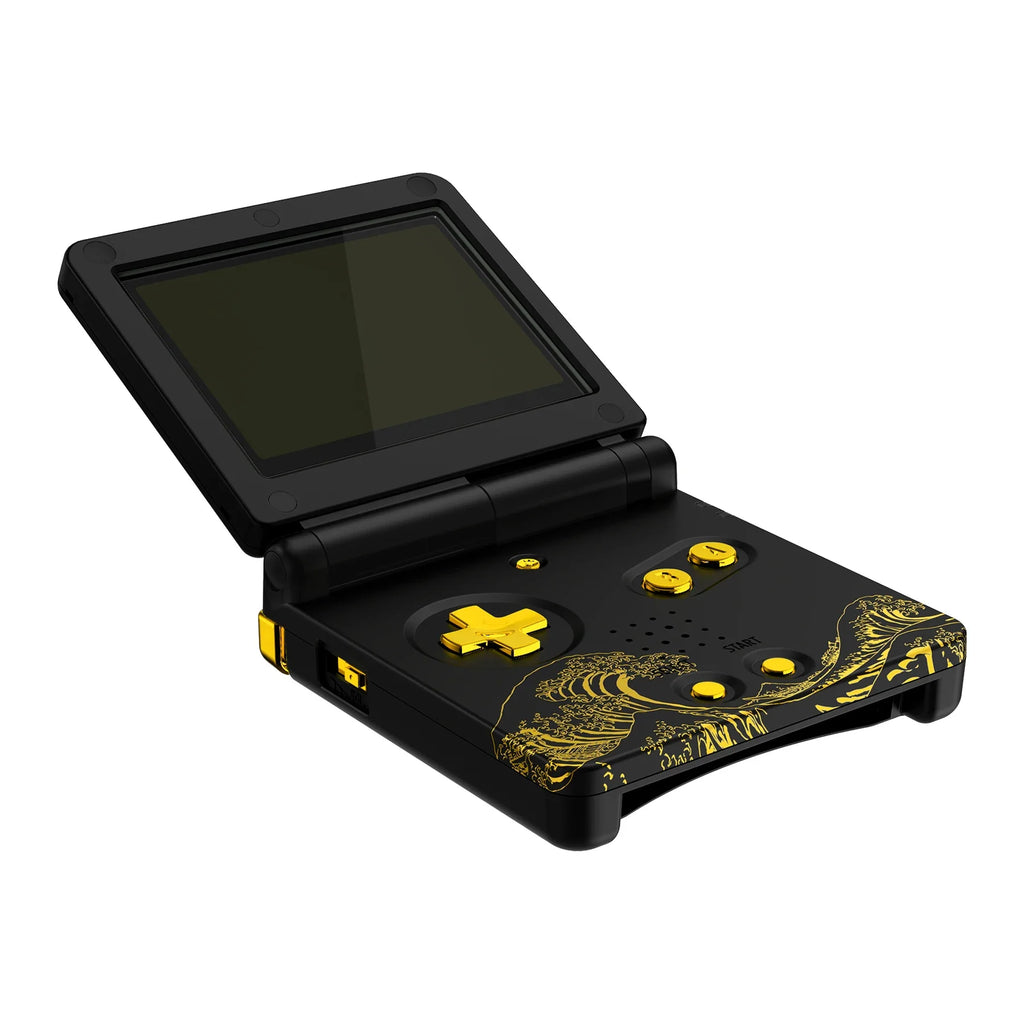 eXtremeRate GBA SP Shell - Golden Great Wave Off Kanagawa, Black