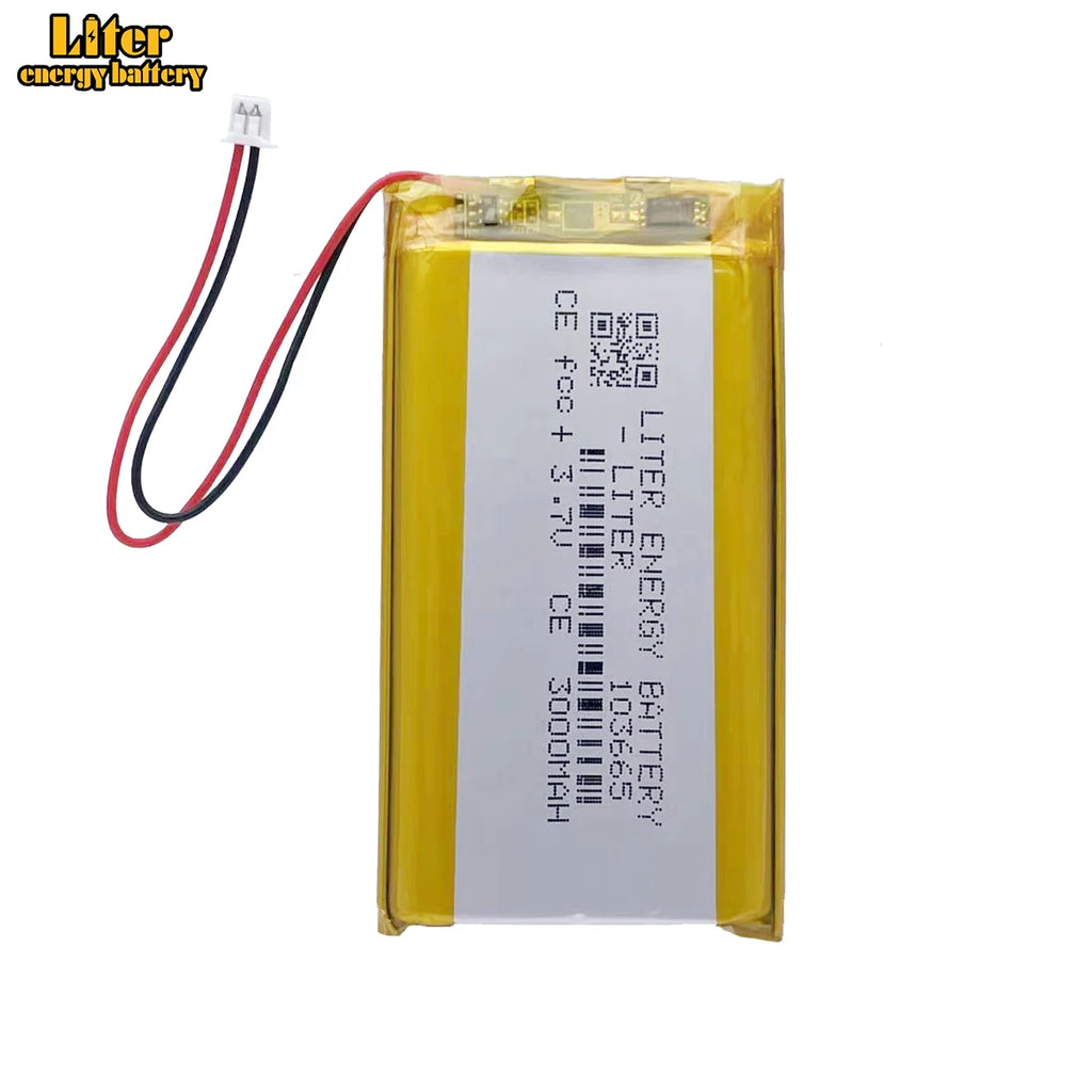 JST 1.25mm Plug 3.7V 3000mAh 103665 Lithium Polymer Battery for Miyoo Mini Plus Open Source Console Game Machine