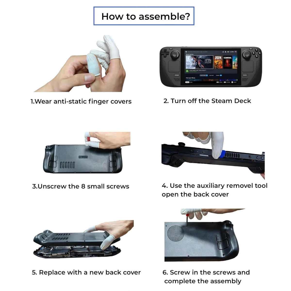 Replacement DIY Back Shell with Cooling Vents Heat-Dissipation Back Housing Case Plates Cover for Steam Deck/Steam Deck OLED