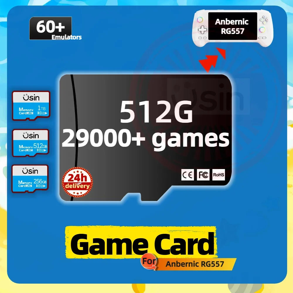 SD Card for Anbernic RG557, Wii U Wii DC SS 60+ Platform Games