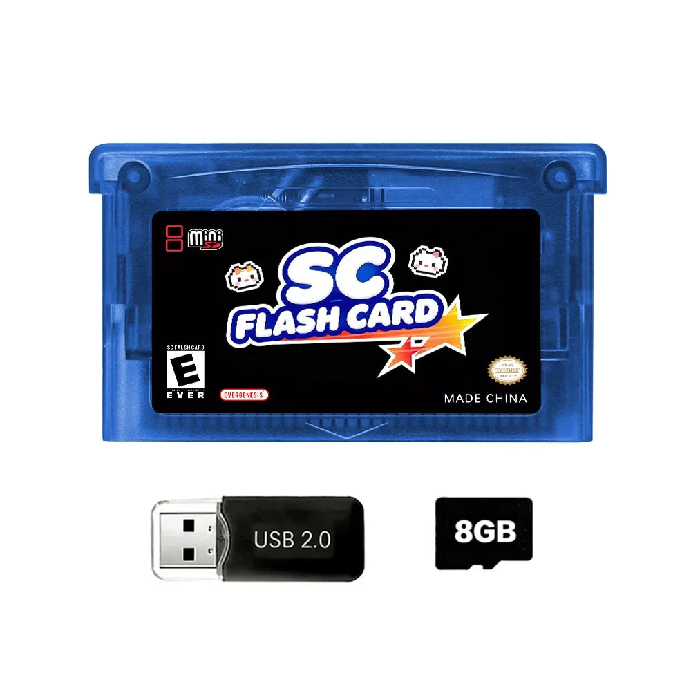 DGETG SCFW V2.0 GBA/GBC Flash Cart, 5000+ Retro Games, 8G TF