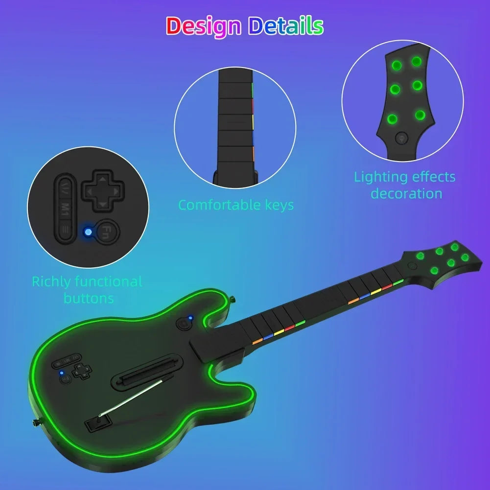 2.4G Wireless Guitar Controller for PS4, PS3, PC, Guitar Hero