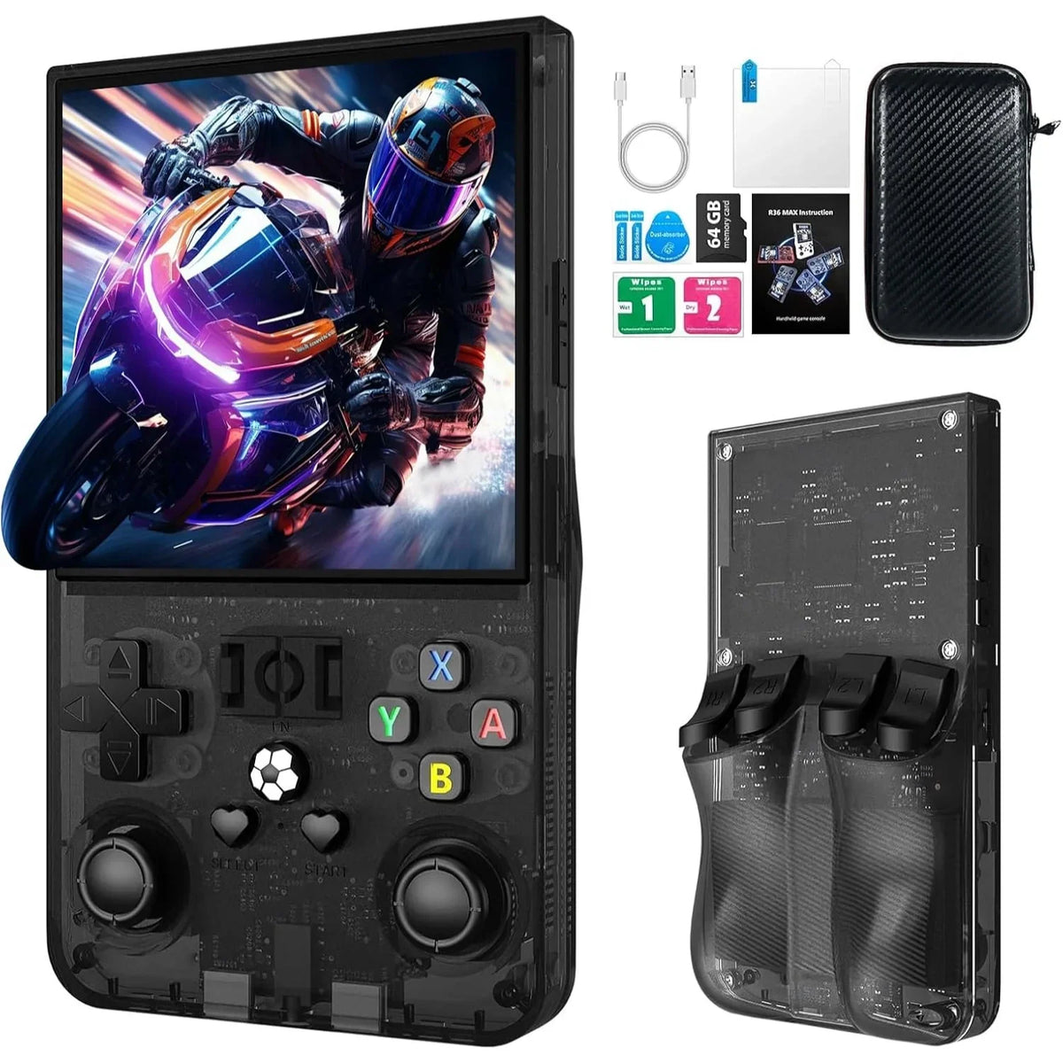 R36 Max Retro Handheld Game Console 4 Inch IPS 18000+ Games