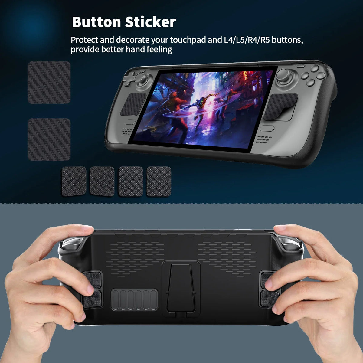 Steam Deck JYS-SD009 TPU Case with Stand and Stickers