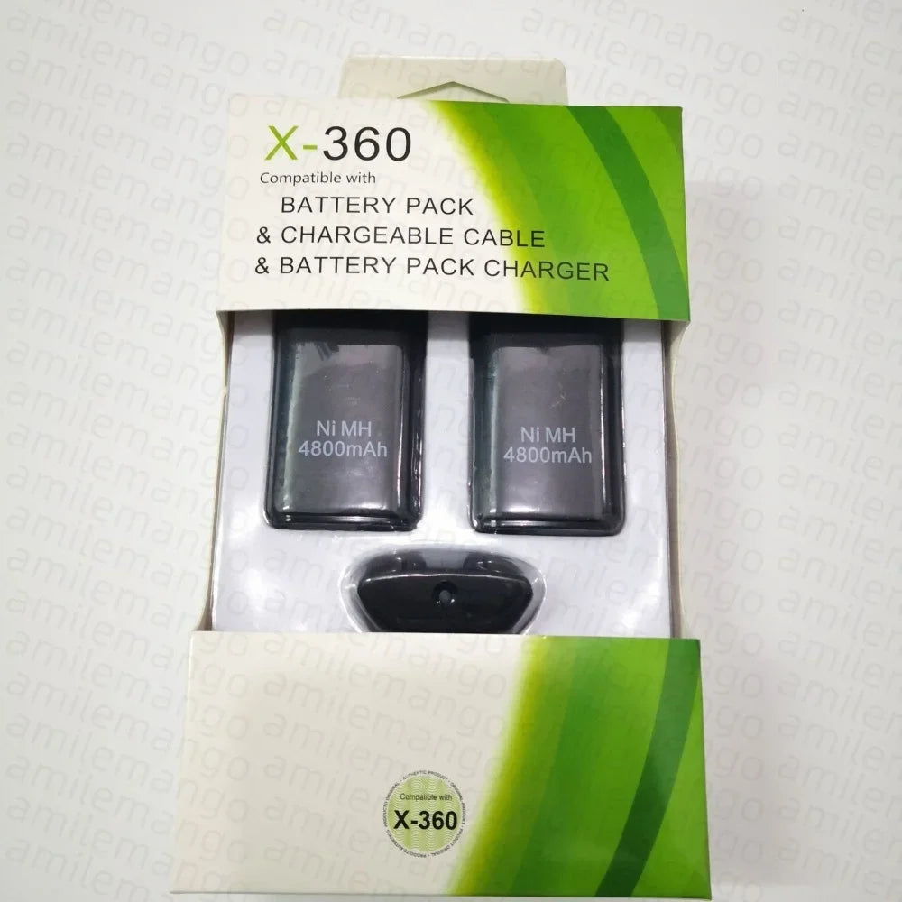 4800mAh Battery for Xbox 360 Controller, with Charging Cable