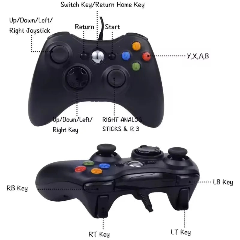 USB Wired Controller For Xbox 360 Game Controller PC Handheld Joystick Game Gamepad for Windows Controller Xbox