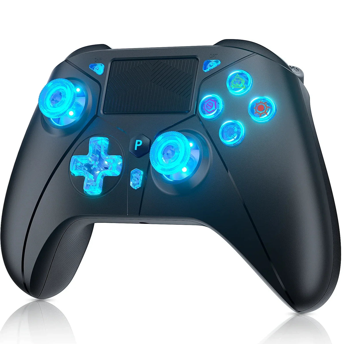Wireless Controller for PS4 with Hall Effect, RGB Light and Turbo