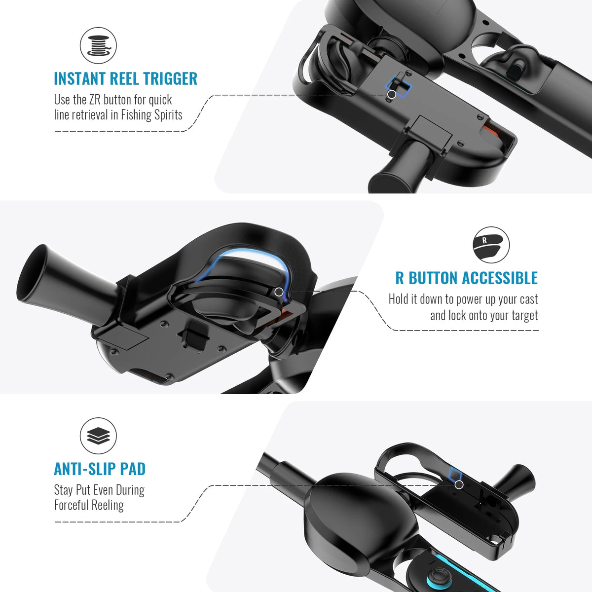 Fishing Rod NS2285 for Switch 2 with R Key,Fish Game Kit For Switch 2 for Legendary Fishing/Fishing Star World Tour/The Strike
