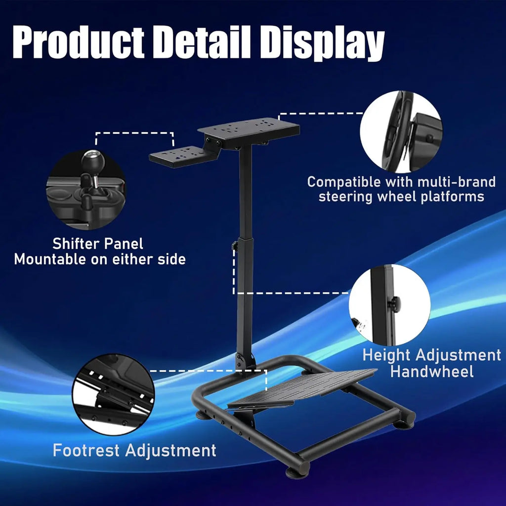 Adjustable Sim Racing Steering Wheel Stand, 23–35 Inch Height