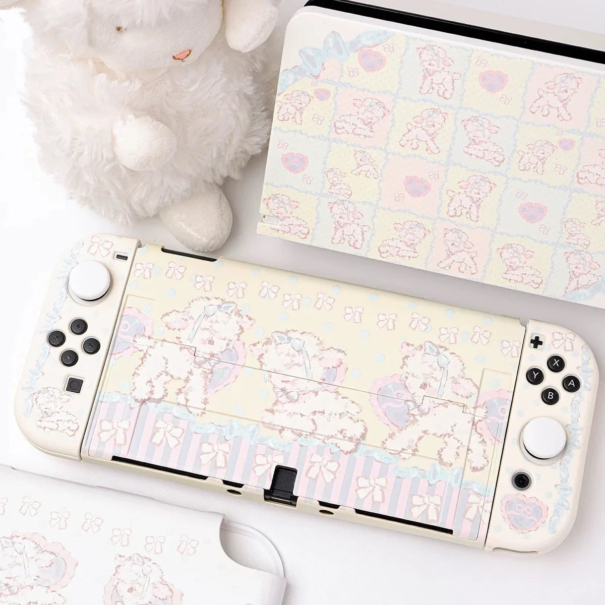Original Design Suitable for Switch OLED Protective Case, Cute Little Lamb Lolita, Split Soft Case for Game Console.