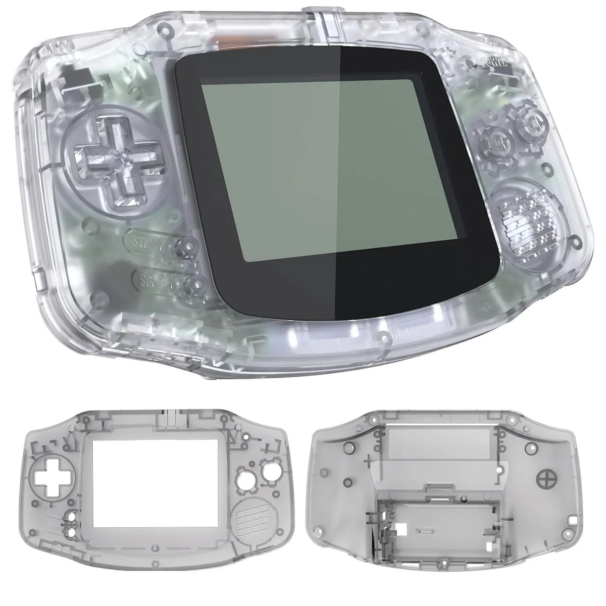 Replacement Full Housing Shell Kit DIY Casing Clear Replacement Shell Full Housing Cover with Buttons Custom For Game Boy GBA